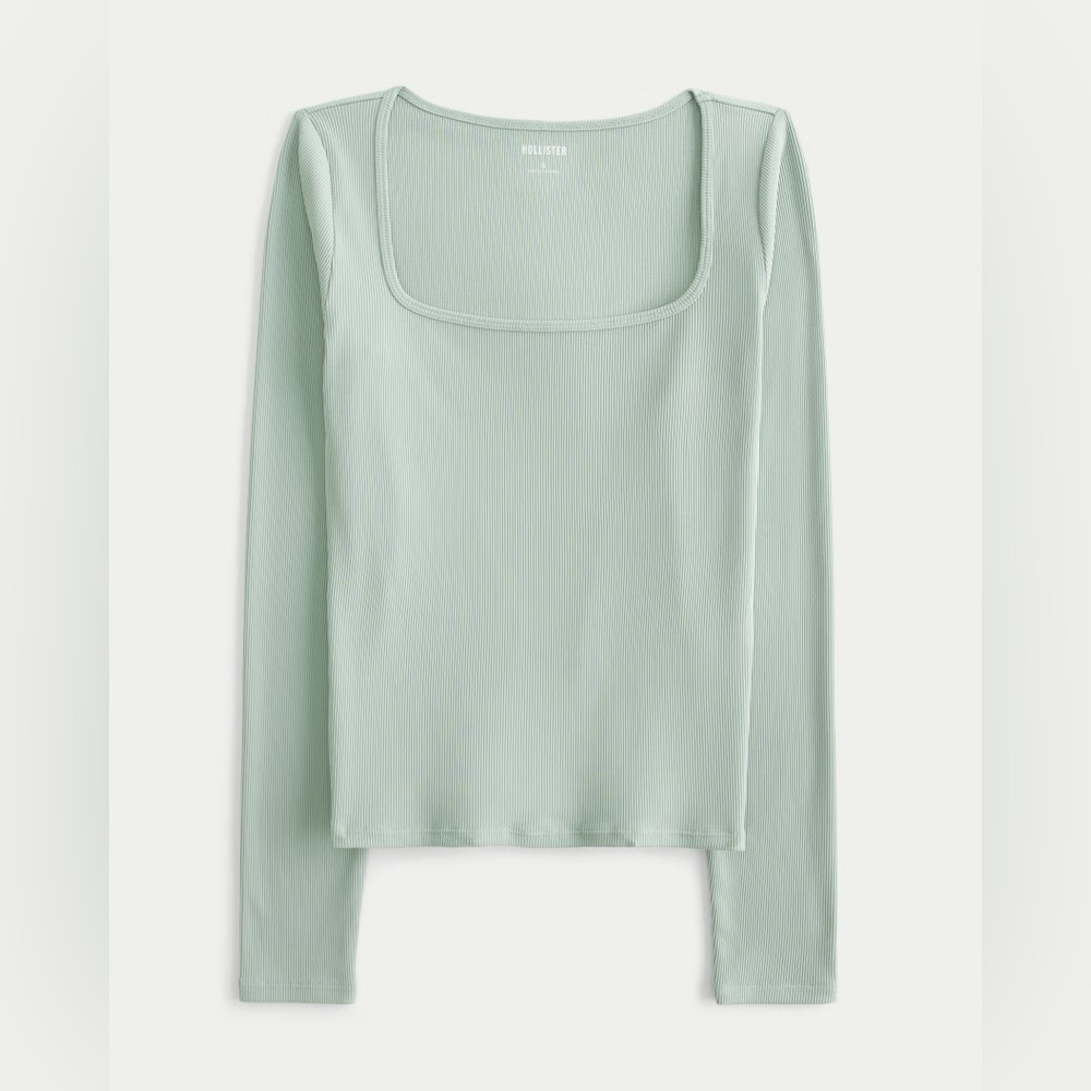 Hollister Ribbed Seamless Fabric Square-Neck Top